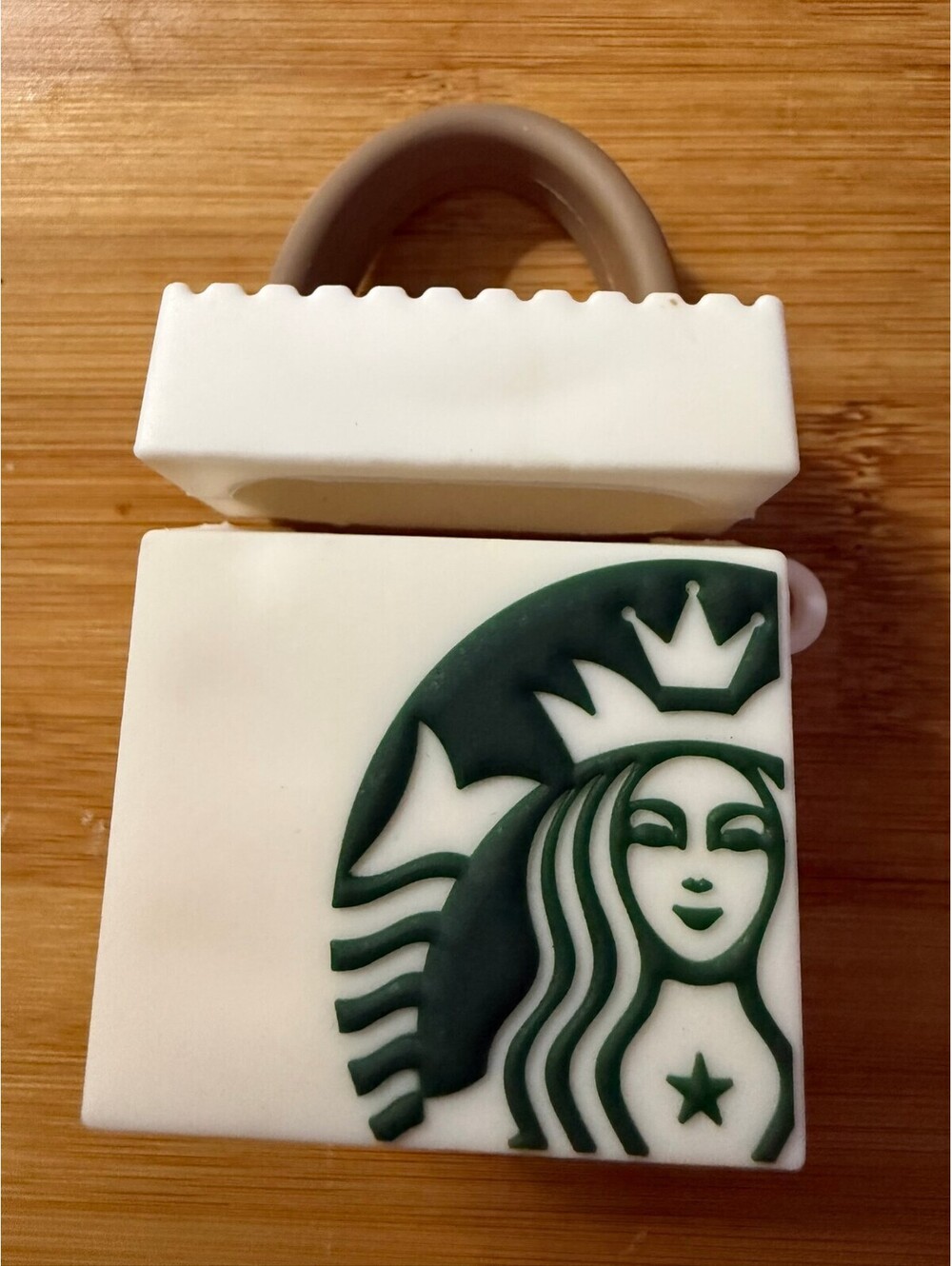 Starbucks shopping bag silicone Keychain Airpods gen 1 -2 case or bag charm